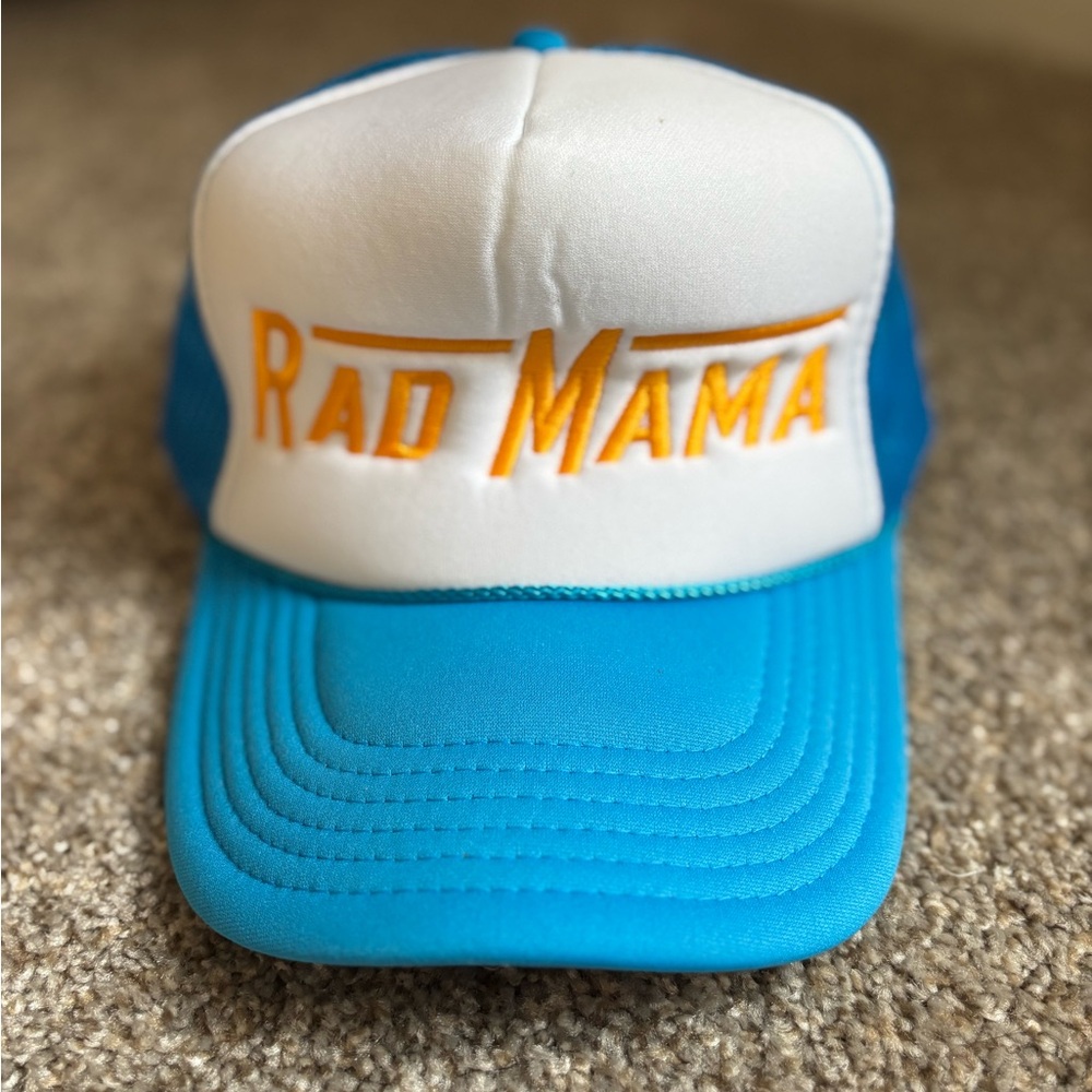 Rad Mama Blue and White Trucker Hat